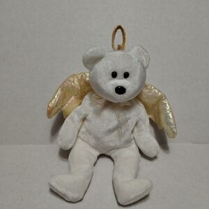 Vintage Beanie Baby Ty White Bear with Gold Wings